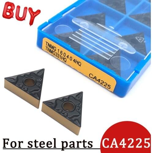 10pcs TNMG160404 HQ CA4225 100% Original Carbide Inserts External Turning Tool High Quality CNC Lathe Blades Machining For Steel