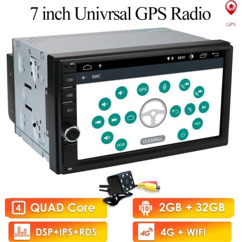 2GRAM 2Din SD Android 10 Car DVD Radio Player 7"1024*600 Universal For Nissan vw GPS Navigation BT autoradio Stereo Audio Player