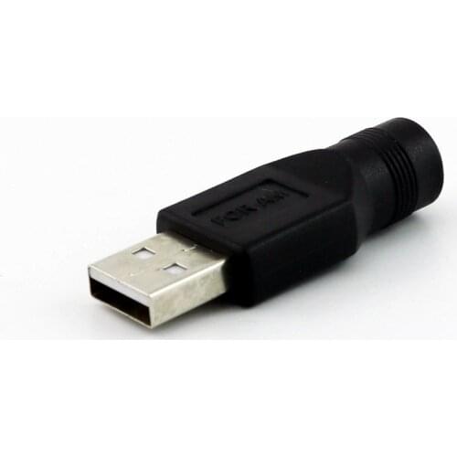 2x USB 2.0 A To 5.5mm x 2.1mm Female Jack DC Power Converter Charger Adapter Connector Straight Black