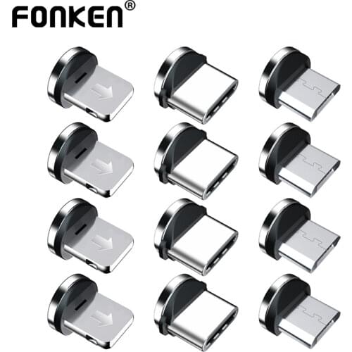 5pcs Magnetic Tips Charging Cable Adapter Replacement Parts for Mobile Phone Easy Operate Durable 360 Degree Rotation Converter