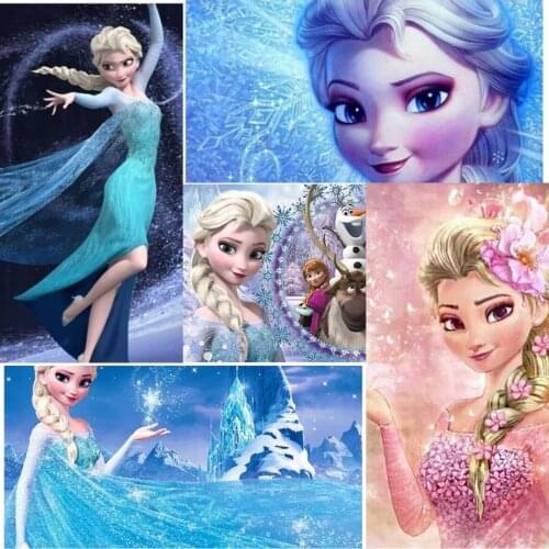 Diamond Mosaic Disney Elsa Princess 5D Diy Diamond Painting Round Diamond Embroidery Full Drill Cross Stitch Kits Home Decor Art