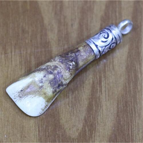 Tibetan Yak Teeth Amulet Pendant For Man Tibet Animal Tusk Amulets TBP696