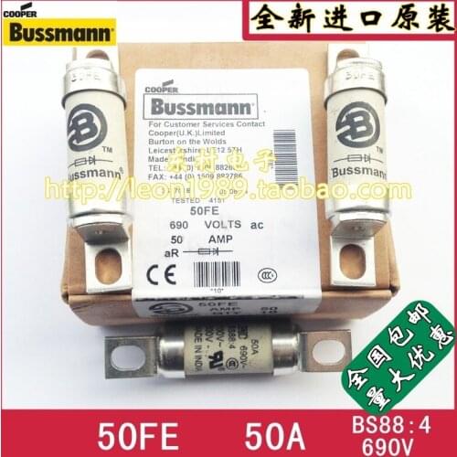 Free shipping US BUSSMANN fuse BS88: 4 fuses 50FE 50A 690V 500V ~ 700V