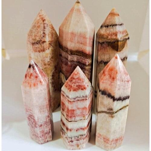 Large unique natural Rhodochrosite wand point fengshui stone crystal tower mineral dispel negative energy healing