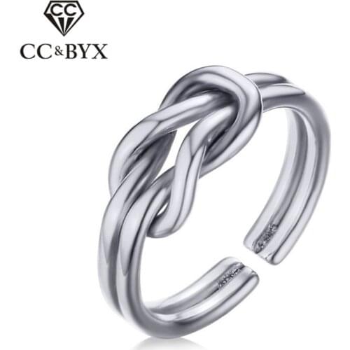 CC Wedding Rings For Women And Men Stainless Steel Original Bow 3.5mm Ring Unique Ladies Jewelry Bijouterie CC1302