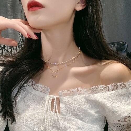 Fashion Chain Pearl Necklace For Women Baroque Pearl Metal Charm Pendants Necklaces Choker Bead Chain Jewelry Gifts