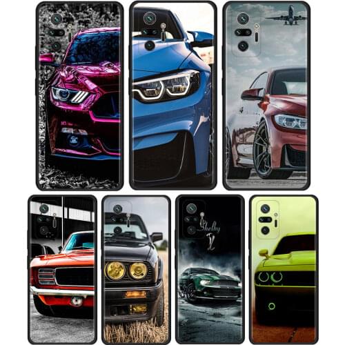 Sports Car Super Car Cover For Xiaomi Redmi Note 10 Pro 8T 9T 7 8 9 Pro 9S 10 5G 9A 8 Pro Cell Phone Case Black Soft Shell Coque