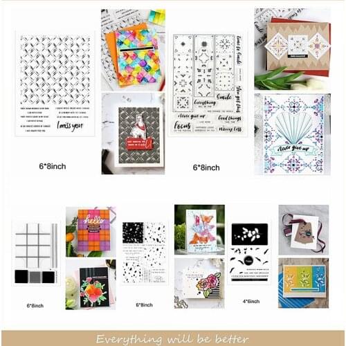 Flower Words Letter Sentence Lattice Spot Frame Clear Silicone Stamps DIY Make Cards Scrapbook Craft Embossing Paper New Stencil