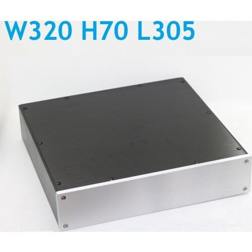 DIY DAC Decoding Chassis Preamp Power Amplifier Housing AMP Headphone Aluminum Box Class A Rear HiFi Enclosure W320 H70 D305