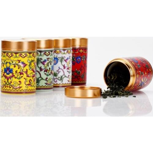 Enamel Tea Storage Tank Portable Sealed Jar for Pill Ointment Prescription Small Bubble Ceramic Tea Caddy Gift Box