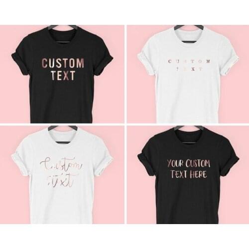 Custom Text Personalised Shirt Fashion Bachelorette Party Aesthetic Female 100% Cotton O Neck Tshirt Casual Short Sleeve tops