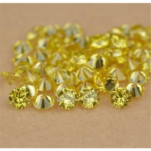 Hot Sale 1~4mm 5A Golden Yellow Color Round Shape Brilliant Cut Synthetic Cubic Zirconia Loose CZ Gems Zircon Stone For Jewelry