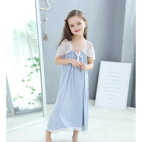 Girls Cotton Pajamas Sleeveless Embroidery Lace Night Dress for Kids Women Summer Sleepwear Matching Family Outfits