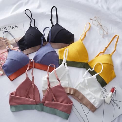 Women bralette Cotton Bra Candy Color Tops Beauty Back Brassiere Sexy Wireless Bras Soft Underwear for Female Intimate Lingerie