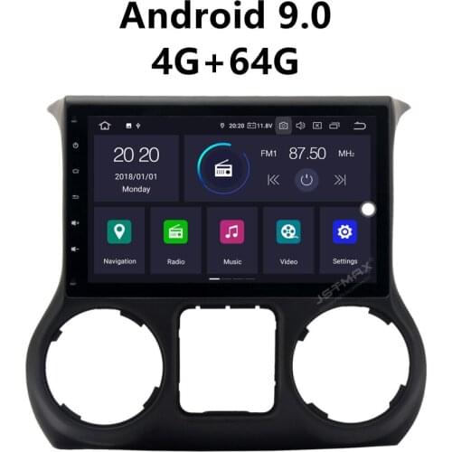 JSTMAX 10.2'' Android 9.0 4G + 64G ISP Screen Car DVD Radio Stereo GPS Player For Jeep Wrangler 2015 2016 Auto Stereo Multimedia