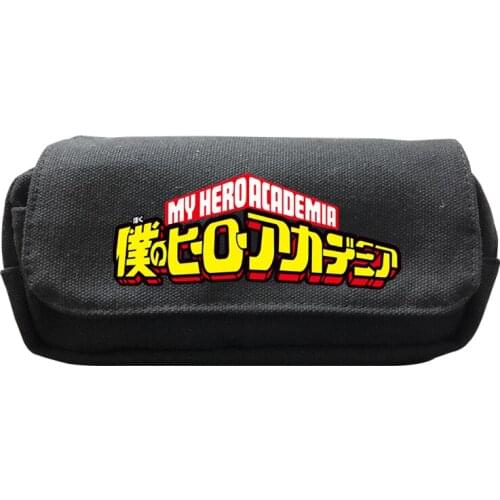 Anime Cosmetic Makeup Box School Supplies My Hero Academia Pencil Case Kids Black for Boys Cartoon Large Capacity Storage Bag