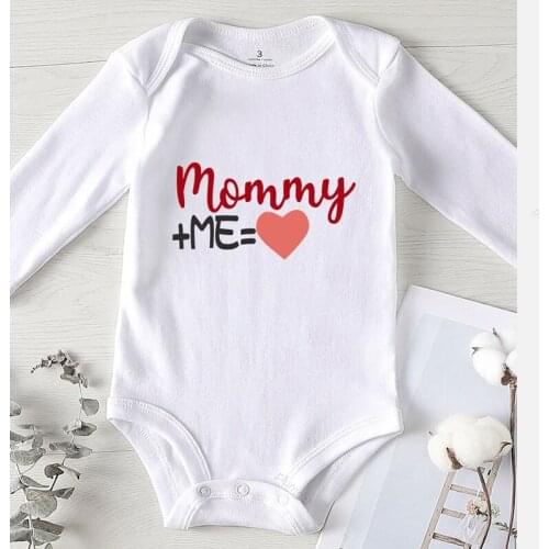 Summer Infant Costume New Born Baby Clothes Outfits Romper for Newborns Mommy+me= Love Printed Winter Jumpsuit Kids' Things