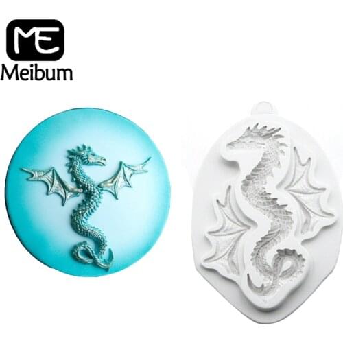 Meibum Serpent Dragon Anime Model Fondant Cake Mold Birthday Party Chocolate Candy Gum Paste Sugar Craft Silicone Mould