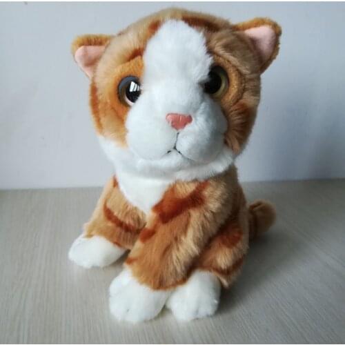 About 21cm lovely kitty plush toy yellow stripes cat soft doll baby toy birthday gift b2096