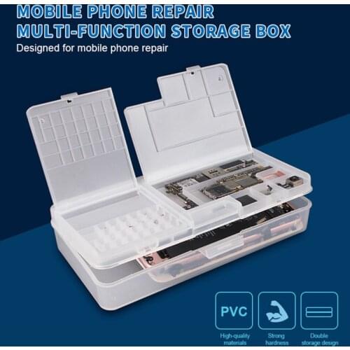 Multifunctional Storage Box Mobile Phone Repair Tool Box for iPhone Motherboard Screws IC Parts Chips Storage Case Collector