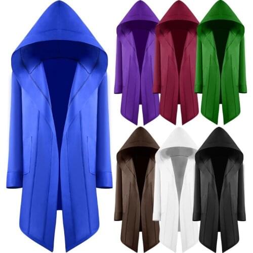 2020 Fashion Men Women Spring Cardigan Hoodie Warm Hooded Hip Hop Solid Coat Jacket Burning Man Costume Oversize Streetwear