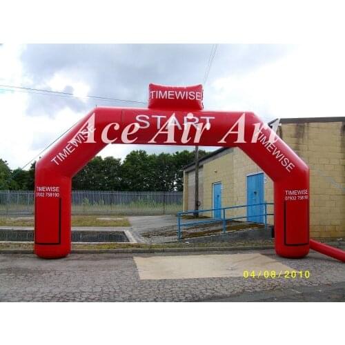Customized start finish line inflatable sport arch for racing events wih removable sticker boxes for US
