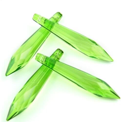 38mm/63mm/76mm Lt.Green Crystal Icicle Drop Pendant For Chandeliers Glass Hanging Parts For Home Decoration