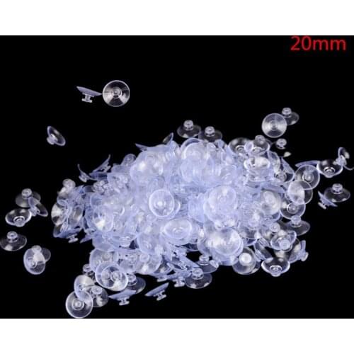 Hot Selling 50Pcs/lot 20mm Bathroom Suction Cup Suckers Transparent Wall Hooks Hanger Kitchen For Glass Car Wedding