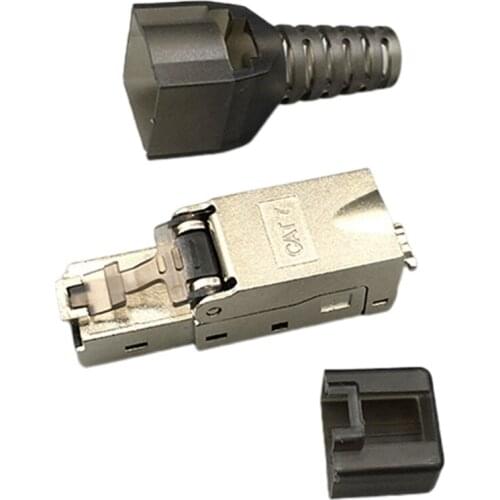 CAT7 Rj45 Connector Plug, Tool Free Shielded RJ45 Ends, Cat7 Field Termination Plug - 40Gbps