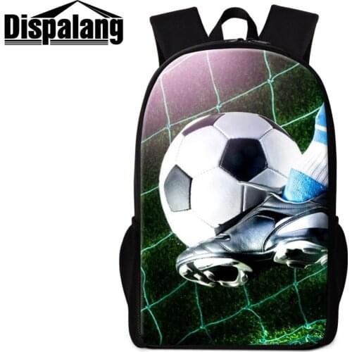 Dispalang Soccers Backpack for Teen Boys Footballs Printing School Bag Children Traveling Bookbag Rucksack Mochilas for KIds