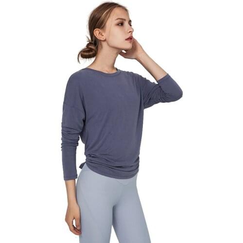 Sexy Yoga Top Gym Women Long Sleeve Open Back Yoga Shirts Quick Dry Sports Tops Activewear Exercise T-shirts Fitness Wear
