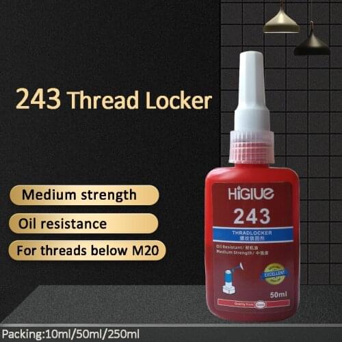 50ml 243 Removable Anaerobic Adhesive Thread Locker Screw Quick Drying Sealing Glue