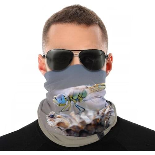 Early Heath Dragonfly Animal Scarves Half Face Mask Unisex Halloween Neck Warmer Neck Bandanas Dustproof Headband Biking Hiking