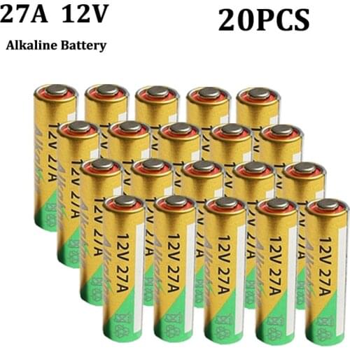 20Pcs 12V A27 27A G27A MN27 MS27 GP27A L828 K27A VR27 R27A Alkaline Dry Battery for Alarm Doorbell Car Remote