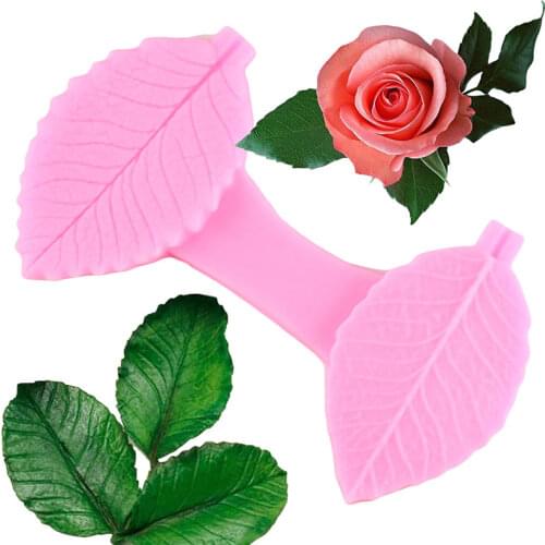 Rose Leaf Embossed Silicone Molds Leaves Cupcake Fondant Cake Decorating Tools DIY Candy Polymer Clay Chocolate Gumpaste Moulds