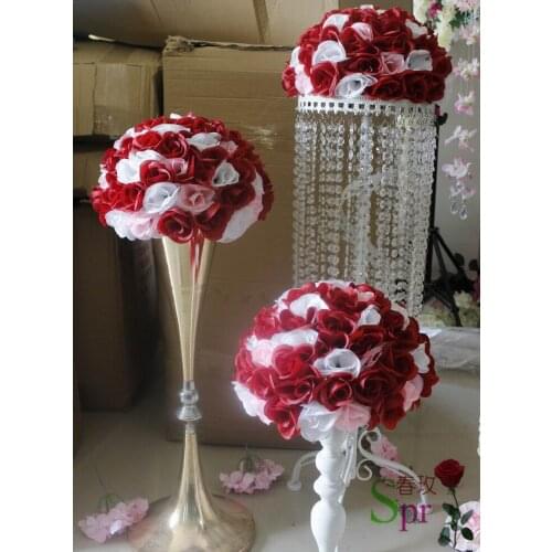 Mix red white Wedding kissing flower ball 30cm holiday decorations party wedding table centerpieces flower ball FREE SHIPPING
