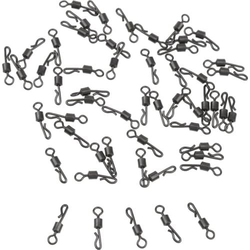 50pcs Fishing Connector Large Body Q-Shaped Quick Change Swivels, Fishing Terminal Tackle Accessories