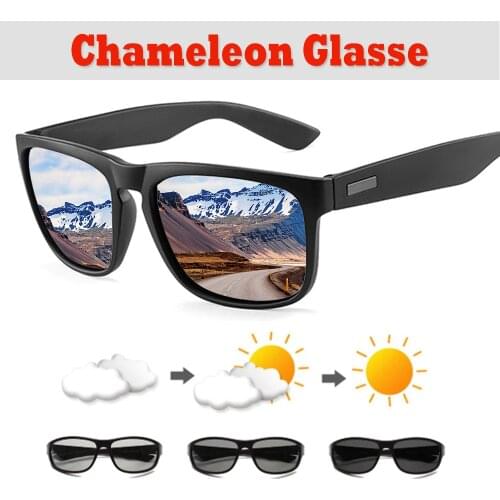 Photochromic Sunglasses Men Polarized Driving Chameleon Glasses Male Change Color Goggles Driver UV400 Discoloration Eyewear