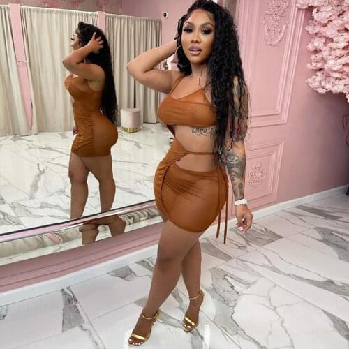 TNNAOFF Mesh Sheer Bandage Hollow Out Bodycon Mini Dress for Women Birthday Outfits Summer Sexy Night Party Clubwear Dresses