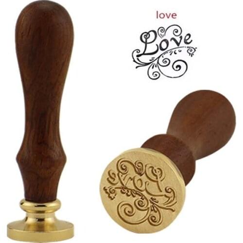 Vintage Wood Stamp Sealing Wax Stamp DIY Scrapbooking Envelope Card Decoration Wedding Love Blessing Pattern Wax Seal Stamps