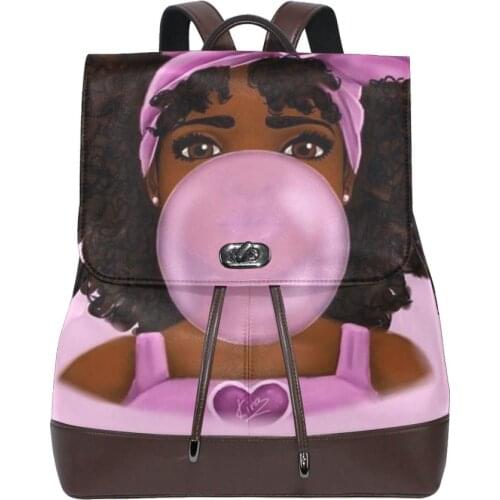 Women Leather Backpacks High Quality Female Backpack Afro GirlsBlack Women School Bag Travel Bagpack Ladies Sac A Dos Back Pack