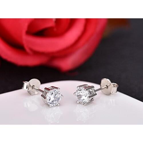 Women Earings Pure Solid 925 Sterling Silver Jewelry Cool Cubic Zirconia Wedding Engagement Fashion Earring For Man Rapper