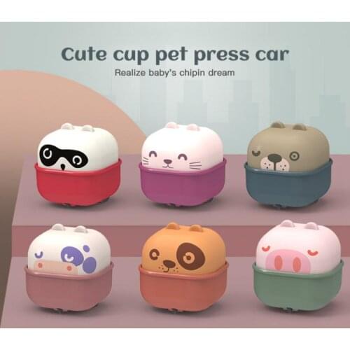 1pc Kawaii Animal Press Car Toy For Baby Kids Fun Gift 6 Colors Cute Pull Back Car Inertia Push Force Toy Wind Up Toys Car