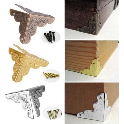 10PCS Luggage Case Box Corners Brackets For Furniture Decorative Triangle Rattan Carved Decorative Corner Protector