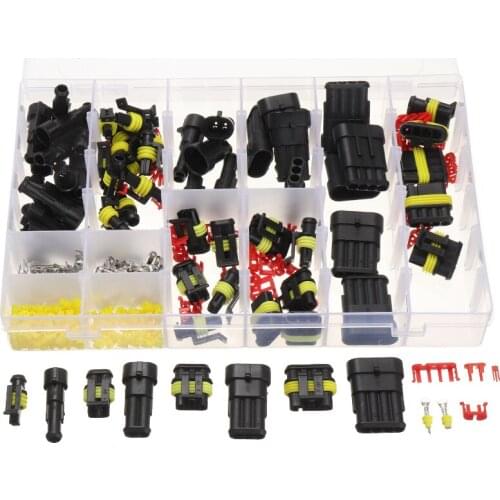 33 Sets 1/2/3/4Pins Way HID Electrical Wire Connector Plug Set 300V 12A Plastic Waterproof Connector For Car Trucks