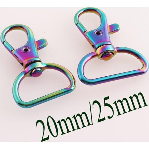 8 PCS 20MM/25MM RAINBOW Lobster Clasp Swivel Snap Purse Hook Connector Clasps Jewellery Findings Bag Clip Charms