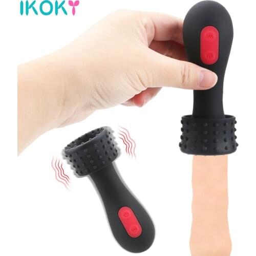 9 Speed Male Masturbators Delay Lasting Trainer Glans Stimulator Silicone Vaginal Cup Penis Vibrator Glans Massager