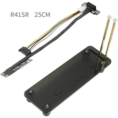 ADT-Link M.2 Adapter TO PCI-E 1x pcie 3.0 x1 Riser Card Ribbon Gen 3.0 Cable with Vertical Bracket Stand Holder Base