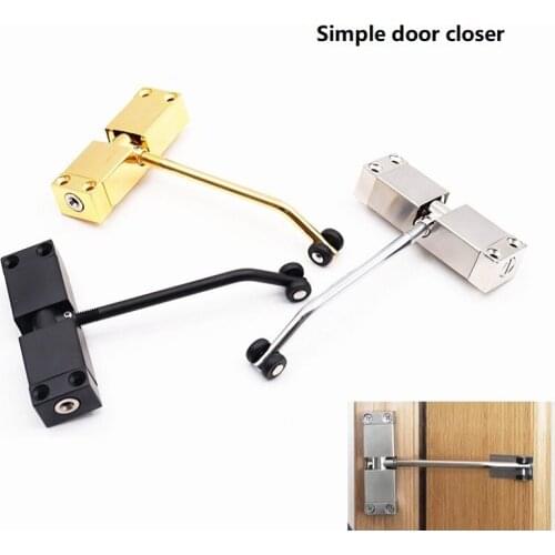 1PC Adjustable Surface Self Closing Automatic Door Closer Stainless Steel Door Closer for Home Office door 30kg