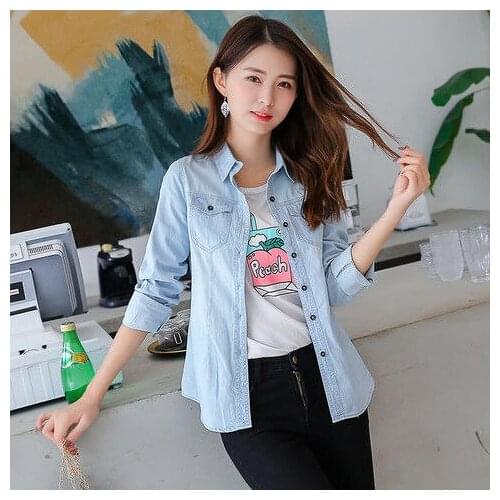 Blouse Women Shirt Denim Shirt Womens Long Sleeve Spring Autumn Top Blusas Mujer De Moda